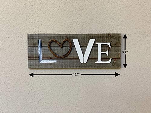 Semn de dragoste cu inimă semnul rustic din lemn pentru casă sau afaceri Valentine Room Cameră Hanging Decor Artă de perete 15,7 x 5.7