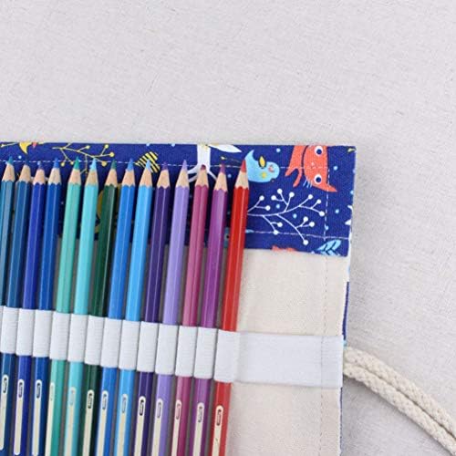 Nuobesty Canvas Canvas Pencil Wrap, carcasă de creioane colorate, creioane de colorat pentru creion pentru adulți, copii, portabile de depozitare cu pânză 1 PC