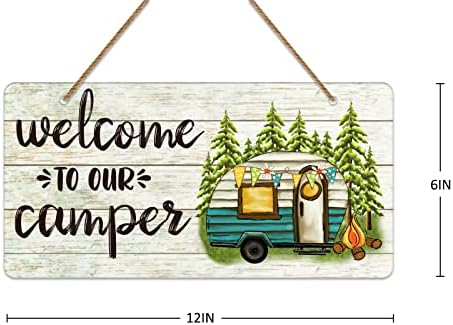 Waahome Farmhouse Bine ați venit la Camper Decor Sign 6 x12 Decorațiuni de camping pentru interiorul camerei de casă decor