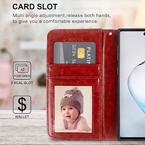 Xioolia portofel caz pentru Samsung Galaxy Note 10 + cu Designer albastru stele roșii Moale TPU piele titularul Flip Kickstand Shockproof Card sloturi protecție caz