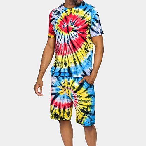 Țete de 2 piese pentru bărbați pentru bărbați pentru bărbați de vară Outfit Beach Beach cu mânecă scurtă cămașă imprimată costum