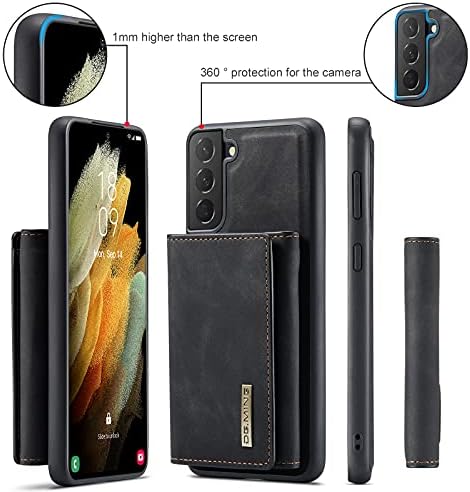 Oidealo 2 în 1 ambreiaj portofel caz pentru Samsung Galaxy S21 FE, DG.MING Retro piele Slim Protecție telefon caz magnetice detașabil cu Trifold portofel card de credit numerar titularul