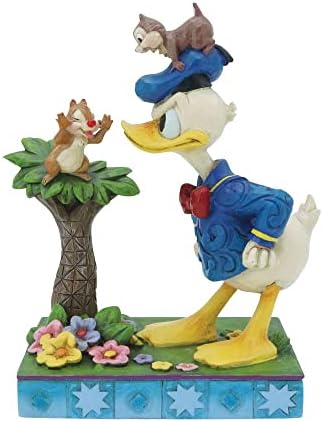 Tradiții Enesco Disney Donald cu figurină de cip și dale, 4,75 inch, multicolor, polireresină, carbonat de calciu