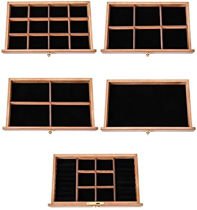 QTT organizator de bijuterii din lemn masiv șase straturi de cutie de bijuterii de mare capacitate Retro colier inel cercei