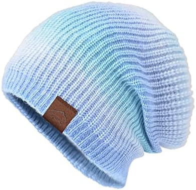 KEUSN femei pălării iarna iarna femei tricotate pălărie cald păstrarea moda Gradual culoare lână pălărie curcubeu pălărie