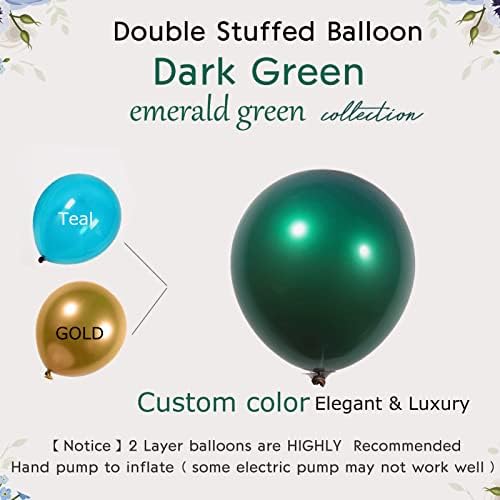 Dublu umplute emerald baloane diferite dimensiuni personalizate 52 PACK 18+10+5 inch întuneric teal Smarald Verde balon Garland