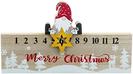 Xios Decor de Crăciun 2022 Decorațiuni de Crăciun lună de Crăciun decorare numărătoarea inversă din lemn Anul Nou numărătoarea