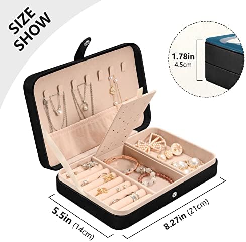 Emelivor drăguț pinguin de călătorii cu bijuterii din piele portabilă cutii de bijuterii portabile organizator de bijuterii de călătorii cu cutie de bijuterii mici pentru cercei brățară Colier cadouri