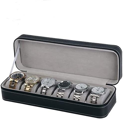 Lhllhl ceas cutie portabilă de călătorie cu fermoar cutie colector de depozitare bijuterii cutie de depozitare Negru