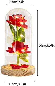 Bile mici de Crăciun Două trandafiri Cover de sticlă LED atmosferă LAMPE Creative pentru iubită la Valentine's Day Lampa de