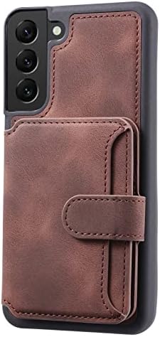 Telefon flip caz, slot pentru card, buzunar de numerar compatibil cu Samsung Galaxy S21 caz portofel, Vintage PU piele magnetice