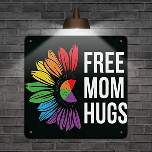 Godblessign curcubeu egalitate lesbiană gay lgbtq din aluminiu metal semn gratuit mamă îmbrățișări curcubeu flori de soare