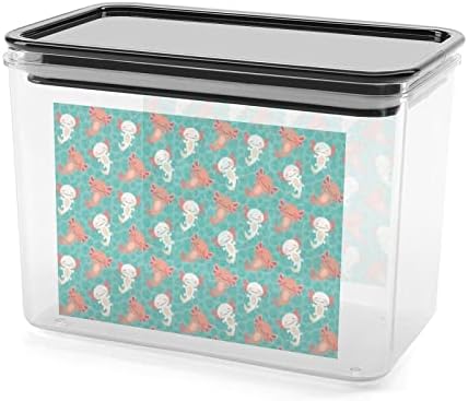 Kawaii Axolotl model cutie de depozitare plastic alimente Organizator Container canistre cu capac pentru bucatarie