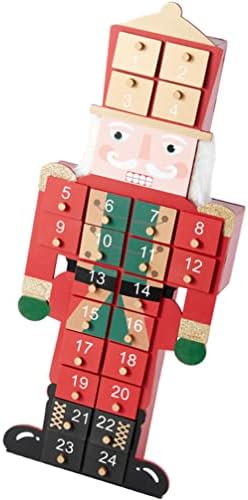 Calendar de Advent din lemn de Crăciun: Calendar de numărătoare inversă pentru Spărgătorul de nuci cu 24 de sertare numărătoarea