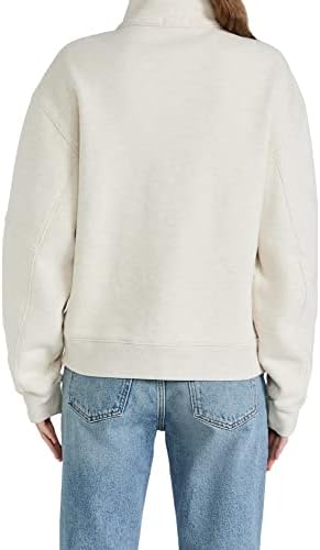 Famulily femei Confortabil Fleece pulover tricou maneca lunga jumătate Snap Casual Hanorace Top cu buzunar cangur