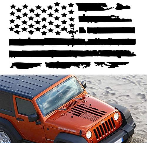 Tomall 23.6 '' American Flag Decad în dificultate pentru capotă automată SUA Flag Stripe Graphic Vinyl Ipelfroof Universal