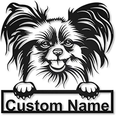 SoulEather Personalizate Pet Nume Semn Sign Metal Dog Custom Papillon Numele câinelui Papillon Papillon Plaque Plaque Home