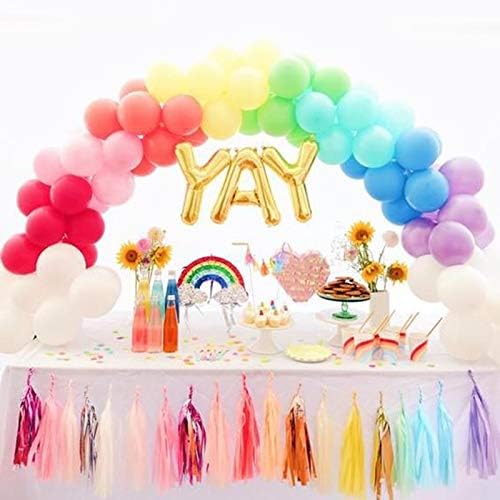 100 pcs curcubeu baloane de ghirlandă și arc kit-100pcs baloane din latex, 16 fisuri arc balon de decorare fâșie pentru duș