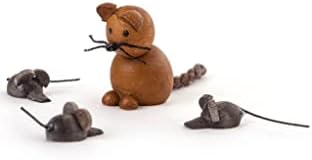 Figuri Alexander Taron Dregeno - un set de 4 figuri de lemn pentru pisici și șoareci în miniatură - realizate în Germania.