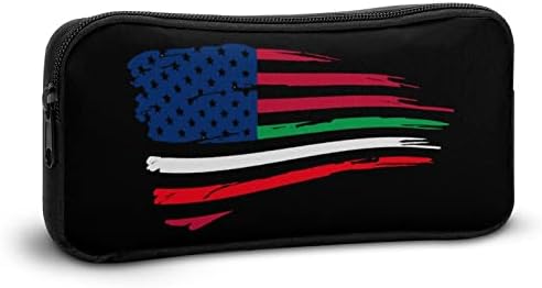 American Italy Flag Capacitate de înaltă capacitate pentru stilou Pen portabil pungă de stilou Portabil pungă de depozitare drăguță cu închidere cu fermoar
