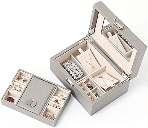 Cutii de depozitare a bijuteriilor Hewady și cutii de inele, cercei, coliere, cutii cadou, bijuterii pentru fete, coliere de perle, broșe, cutii de depozitare compartimentală, cutii cadou