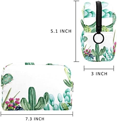 Geantă cosmetică tbouobt pentru femei, pungi de machiaj Cadou de călătorie de toaletă, Cactus Tropical Plants Flower