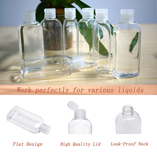Imagine produs Clear Plastic sticle goale Squeeze 18 Pack 3.4 oz/100ml cu Flip Cap & amp; Clear TSA aprobat Toiletry Bag 4