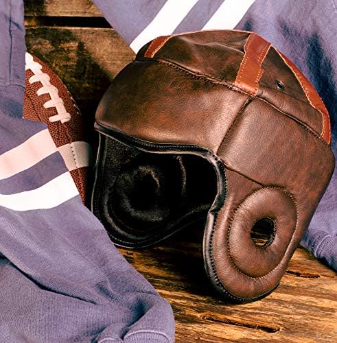 Cască de fotbal din piele Vintage-suveniruri de fotbal American și Mini obiect de colecție pentru vitrine, muzee, săli de fani