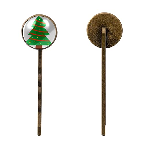 Clipuri de păr 4Pcs Pinuri de păr retro pentru femeile părți de păr Headwear Instrumente de coafură Accesorii pentru păr, Arbore de Crăciun Green Desen animat