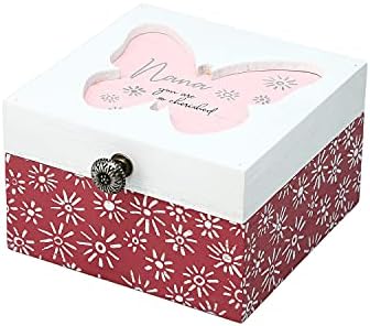 Compania de cadouri Pavilion Fluture Fluture keepsake vase Lid-nana ești atât de prețuită cutii de bijuterii, de 4,5 pătrat, roz, violet și argintiu