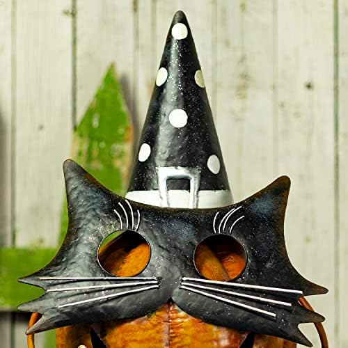 Zaer Ltd. Mascat Metal Halloween Jack-O-Lantern Figurine de dovleac cu pălării