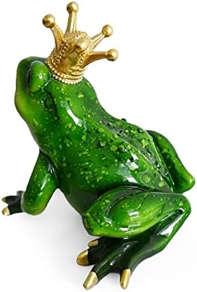 Juliahestia Frog Crown Prince Prime Uimitor Ornament Colecție Colecție Figurină drăguță Statuie de casă pentru birou decorațiuni Cadouri pentru femei iubitor de cameră decor