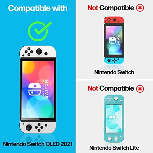 Teoria puterii proiectată pentru Nintendo Switch OLED 7 Sticla temperată de protecție a ecranului [9H Hardness], Kit de instalare ușor, 99% HD Bubble Clear Clear, Case Friendly, Anti-Stick, 2 Pachet