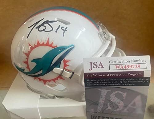 Trent Shefield Miami Dolphins a semnat mini cască de viteză Automată JSA Wa499729-mini căști NFL cu autograf