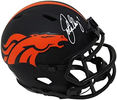 John Elway a semnat Denver Broncos Eclipse Negru Mat Riddell Speed mini cască-autografe NFL mini căști