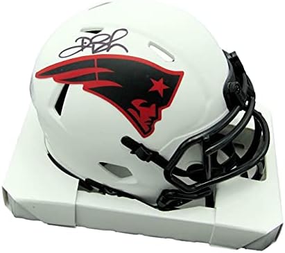 Deion Branch semnat / autograf Patriots eclipsă lunară mini cască JSA 159311-mini căști NFL autografate