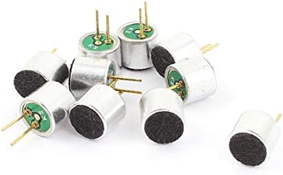 X-DREE 10 buc Placat Cu Aur 2poli Electret condensator microfon Pick - up 6x5mm înlocuire (10 piezas chapado en oro 2 polos