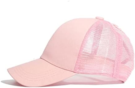 SHZBCDN coada de cal șapcă de Baseball femei reglabil roz pălărie fete Casual bumbac Spate Cataramă vara Mesh Hat