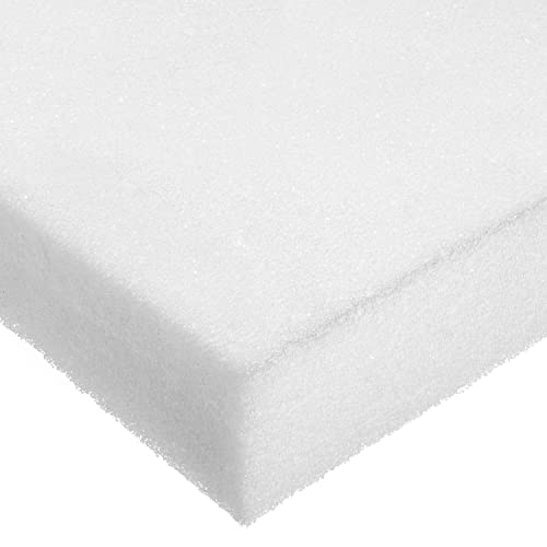 Foaie de spumă poliuretanică, Albă, 3 lbs / cu. ft, 1-1 / 2 în grosime x 24 în lățime x 24 în lungime