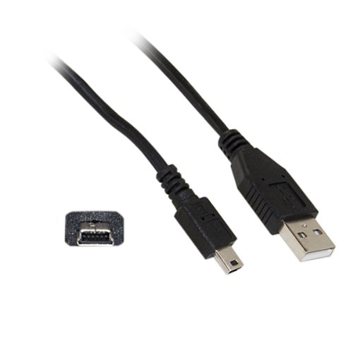 PCCONNECT USB Tip Un cablu masculin masculin/mini-B, 5 pini, negru, cablu de 6 picioare