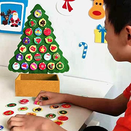 Pentru copii Calendar copac la numărătoarea inversă cu ornamente Crăciun DIY Set Decor de Crăciun & amp; atârnă ornamente aluat
