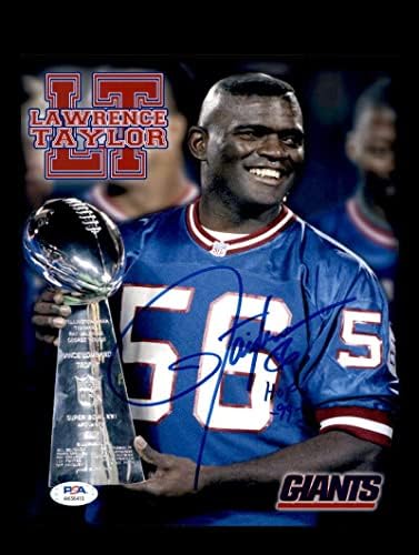 Lawrence Taylor PSA ADN Semnat Cert 8x10 Autograf Giants - Fotografii autografate NFL