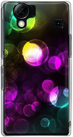 Casemarket softbank aquos telefon policarbonat carcasă dură [Rainbow Ring Dot Graphic - Purple & Green]