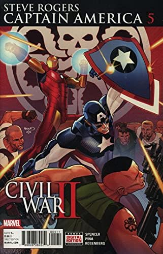Captain America: Steve Rogers 5 VF / NM; carte de benzi desenate Marvel / al doilea război Civil