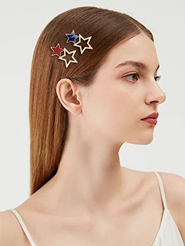 8 PC -uri Rhinestone Hollow Star Clipuri de păr elegante Clip Duckbill Clip Fashion Barrettes Barrettes pentru femei și fete