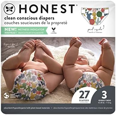 The Honest Company-scutece de unică folosință ecologice și Premium-Panda, Mărimea 3, 27 Count