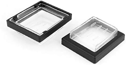 X-DREE 2 buc Negru transparent dreptunghi plastic rezistent la apa comutator acoperă Gărzile (2 piezas negro transparente rect