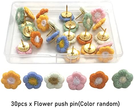 Pinuri de împingere cu flori, 30 pcs pentru degete de flori Tacks decorative Pin Pins