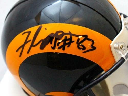 Flipper Anderson a semnat mini cască la Rams 81-99 TB-JSA W Auth * Negru - Mini Căști NFL cu autograf