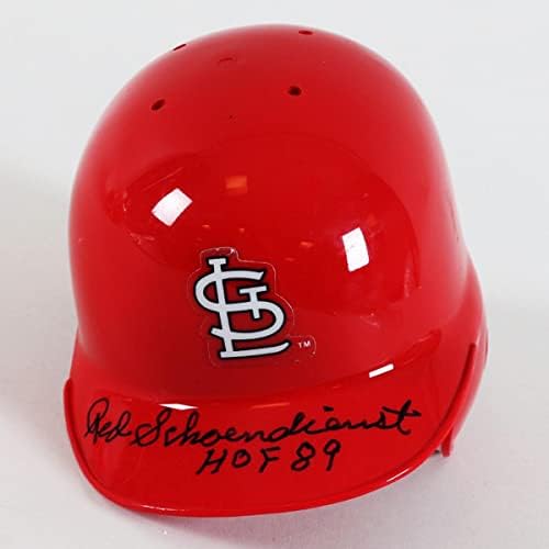 Red Schoendienst a semnat mini cască Cardinali HOF ' 89 - COA JSA-mini căști MLB autografate